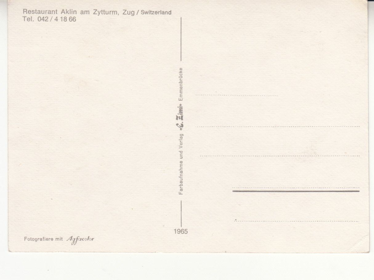 Cartes postales: Zug Aklin ca. 1970 – D'occasion à Bürglen TG par StampGraf 1