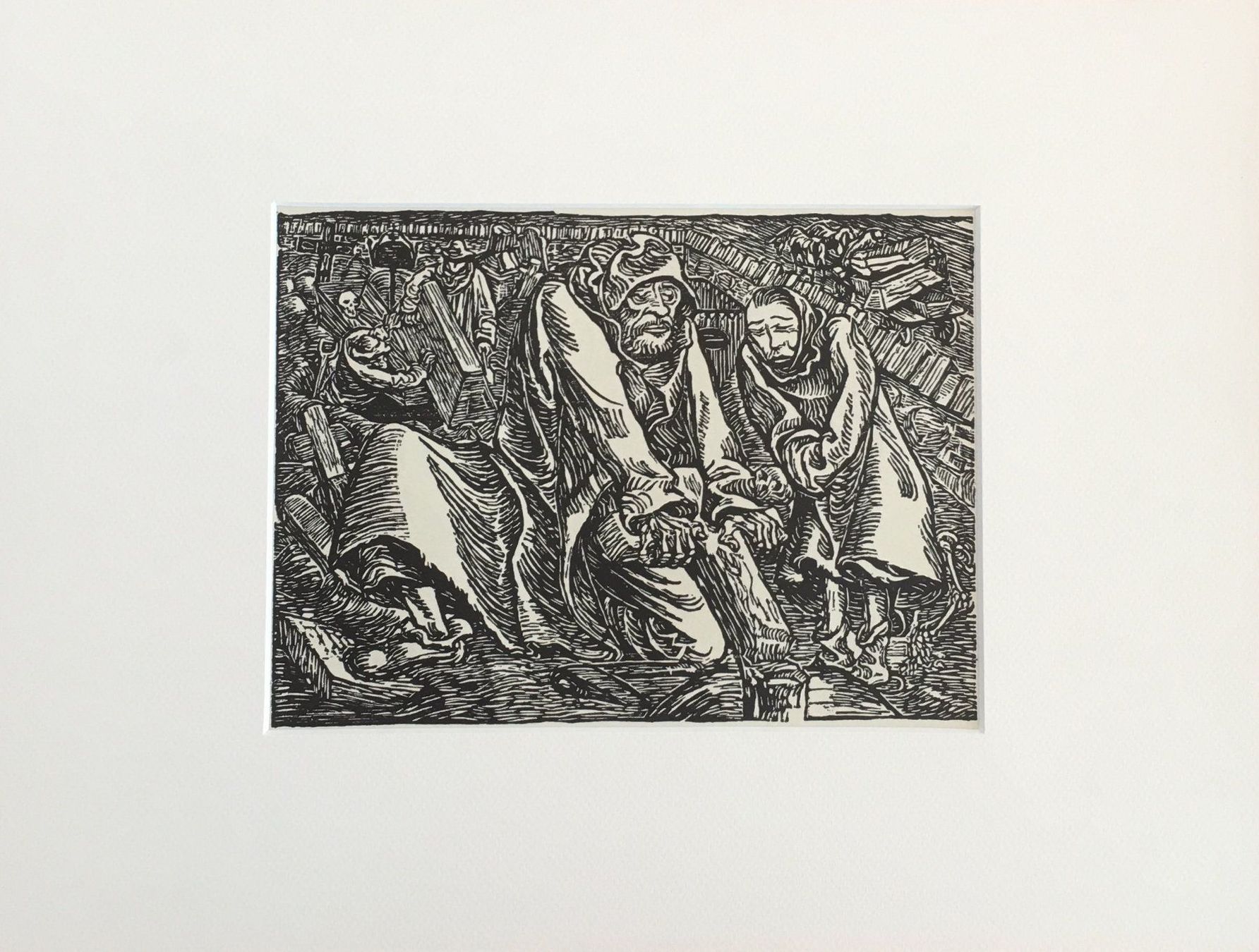 Xilografie: Ernst Barlach  "Männer an Gräbern"  und   "Der Kindertod" – Usato da Nennigkofen venduto da juhit 3