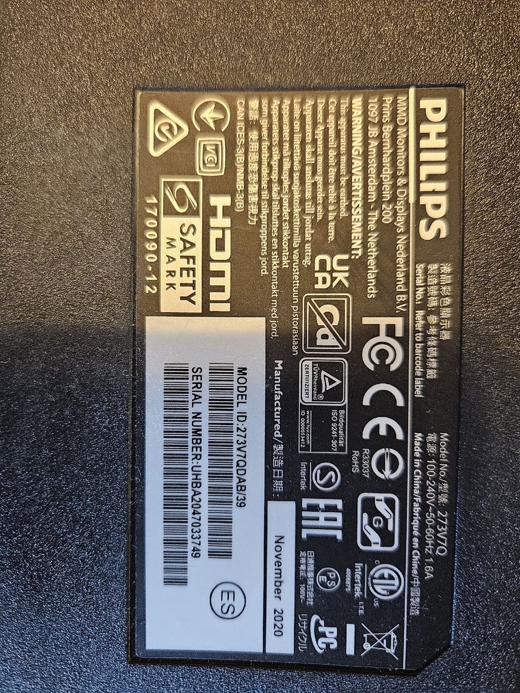 Philips Monitor:  Monitor Philips 27" Full HD (273V7QDAB) – Usato da Zürich venduto da Giuseppe77 5