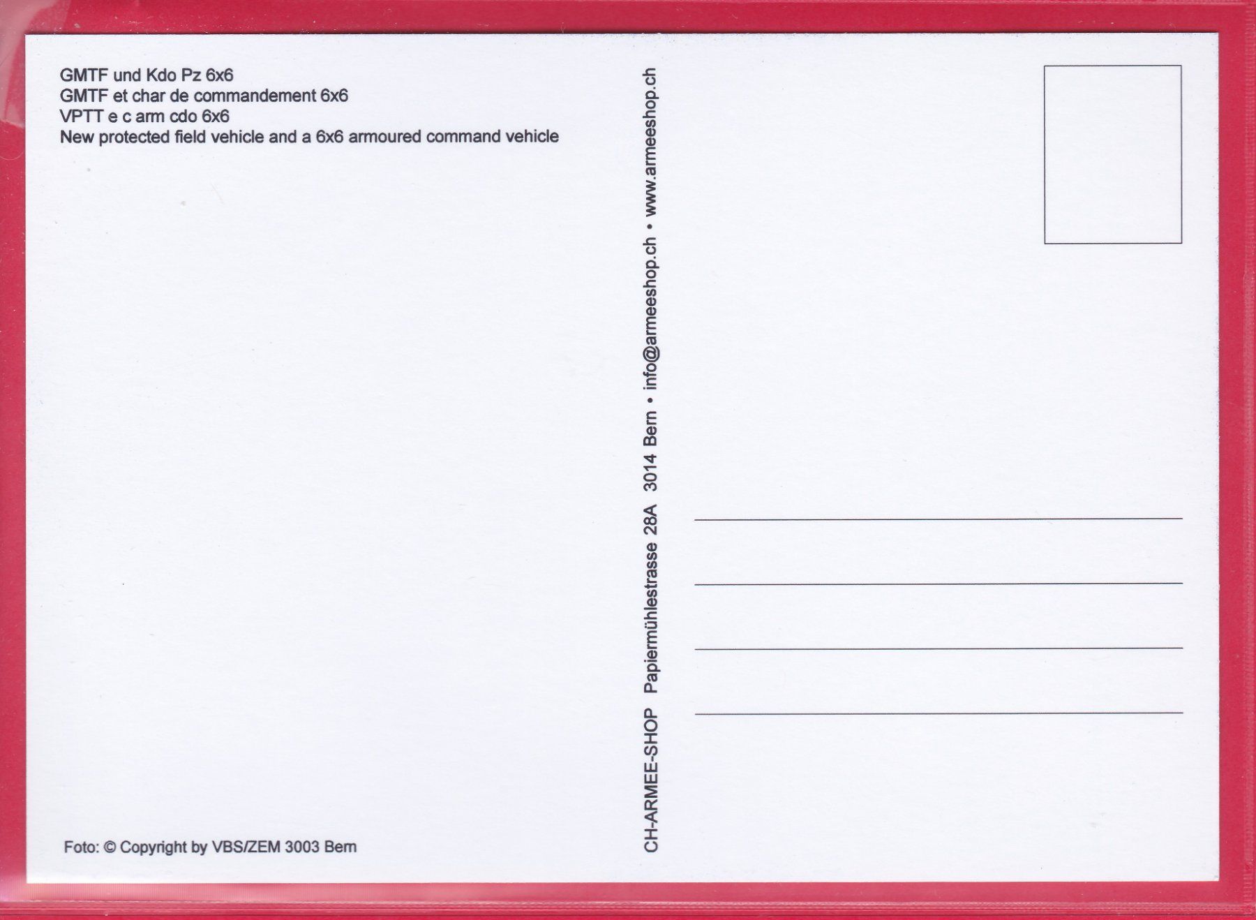 Cartoline postali: GMTF UND KDO PZ 6x6 – Usato da Oberrieden venduto da Gebirgsstelze 1