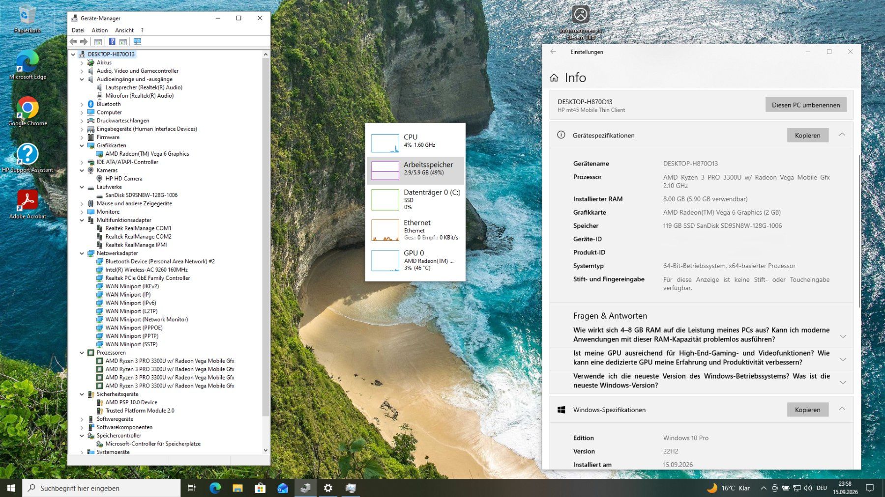 Hewlett Packard Notebook: HP EliteBook mt45 Mobile Thin Client - Windows 10 Pro – Usato da Spreitenbach venduto da PremiumNotebooks 6