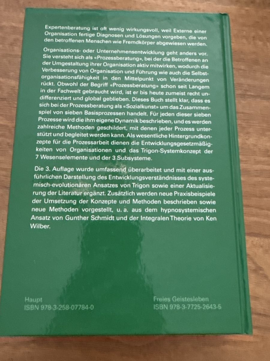 Libri: Buch: Prozessberatung: Trigon-Modell, Glasl – Nuovo (secondo la descrizione) da Wittinsburg venduto da redrose296 2