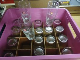 Box mit 20 Bier Gläser 3dl