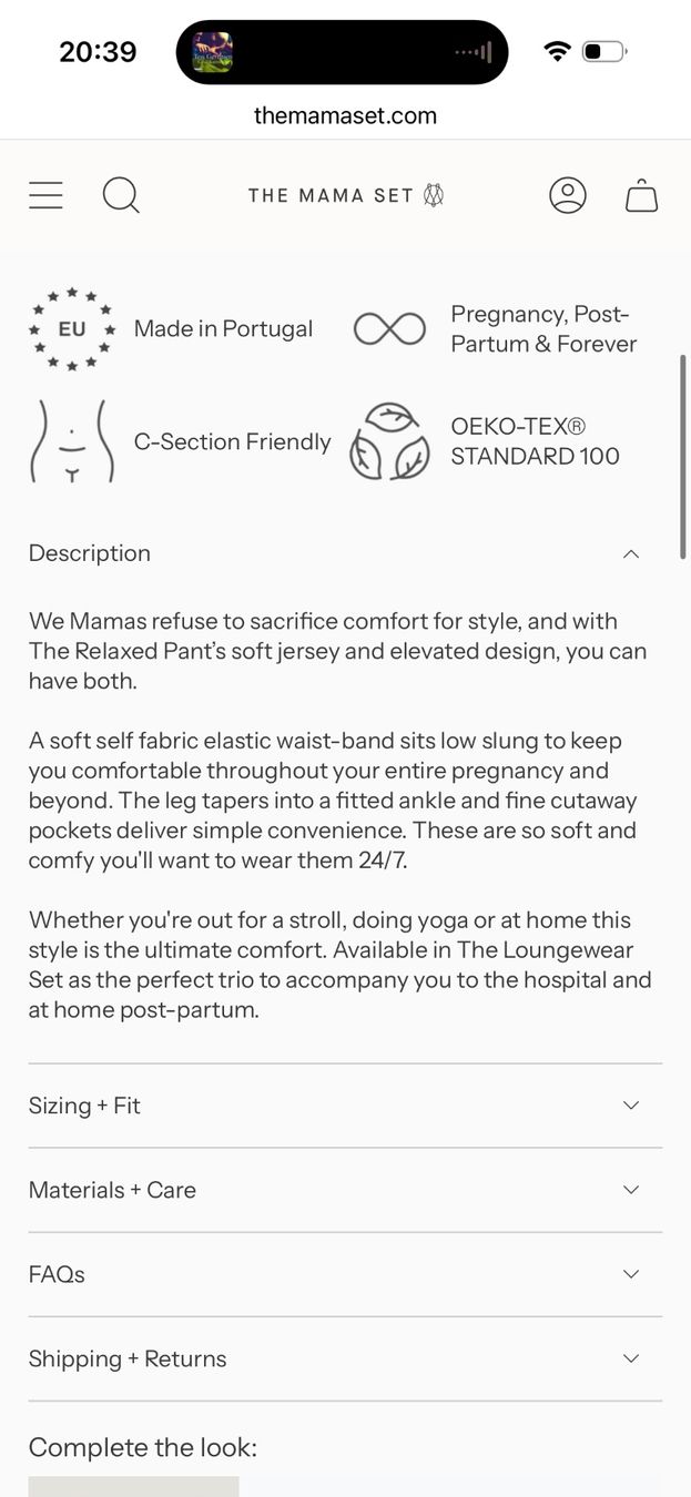 Pantaloni: The Mama Set - Relaxed Pant - Black – Usato da Sissach venduto da JoolkeBa 3