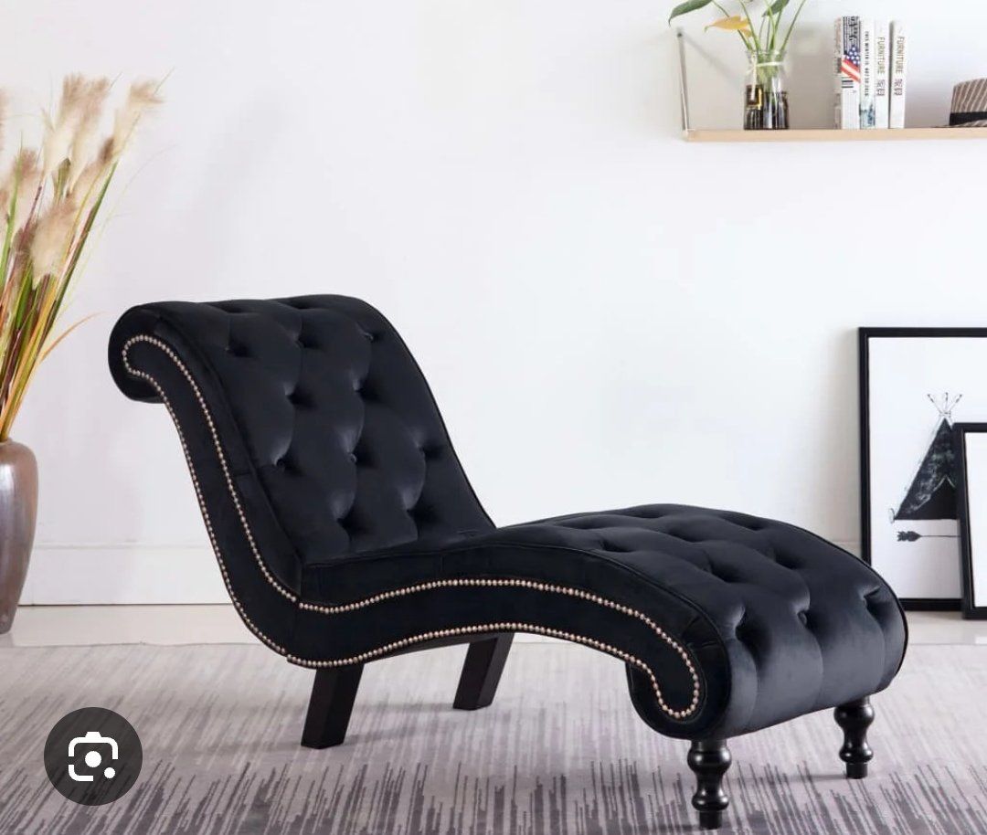 Chesterfield Poltrone: Divano Chaise Longue in pelle nera, vintage e chic – Nuovo (secondo la descrizione) da Pregassona venduto da mic_dw9z 1