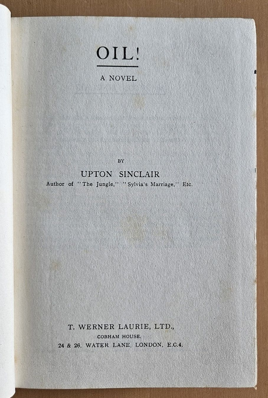Bücher: Upton Sinclair: Oil! – Gebraucht aus Schaffhausen von asyouwestley 5