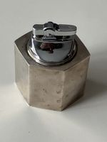 Massiv Sterling Tischfeuerzeug,Gravur, Vintage.