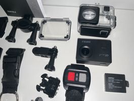 action Cam, neuwertig mit sehr viel Zubehör