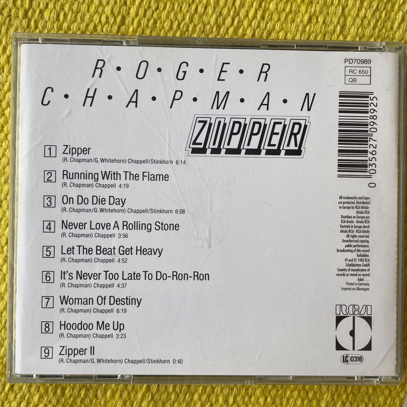 CD: ROGER CHAPMAN-ZIPPER85 – Usato da Rorschacherberg venduto da CD-Roli 1