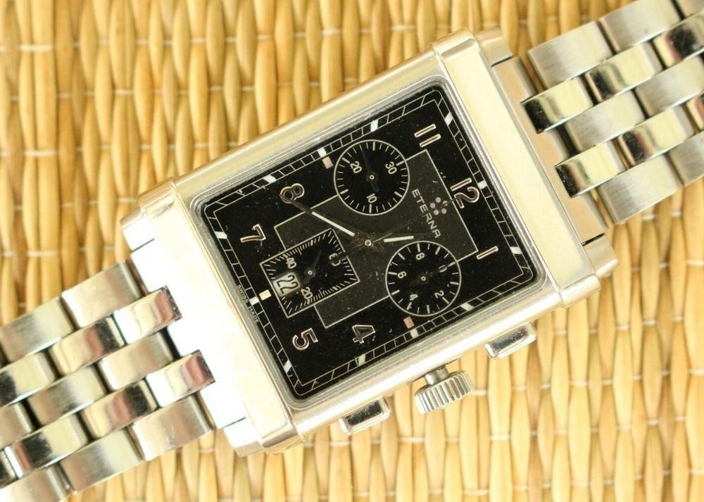 Eterna Uhren: ETERNA 1935 CHRONOGRAPH DATE STAINLESS BLACK – Gebraucht aus Selkingen von Mazurit 2