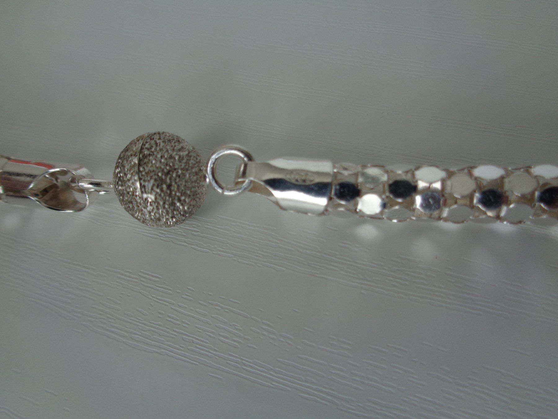 Catenine: Silber 925 Halskette-Collier mit Kugel-Magnetverschluss – Nuovo (secondo la descrizione) da Chur venduto da omonia 2