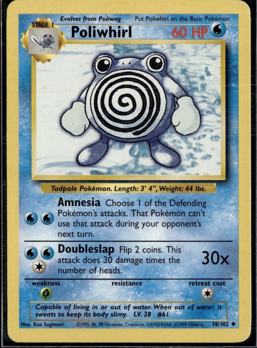Pokémon Carte collezionabili: Poliwhirl 38/102 Base Set – Usato da Zürich venduto da pokemon_cards
