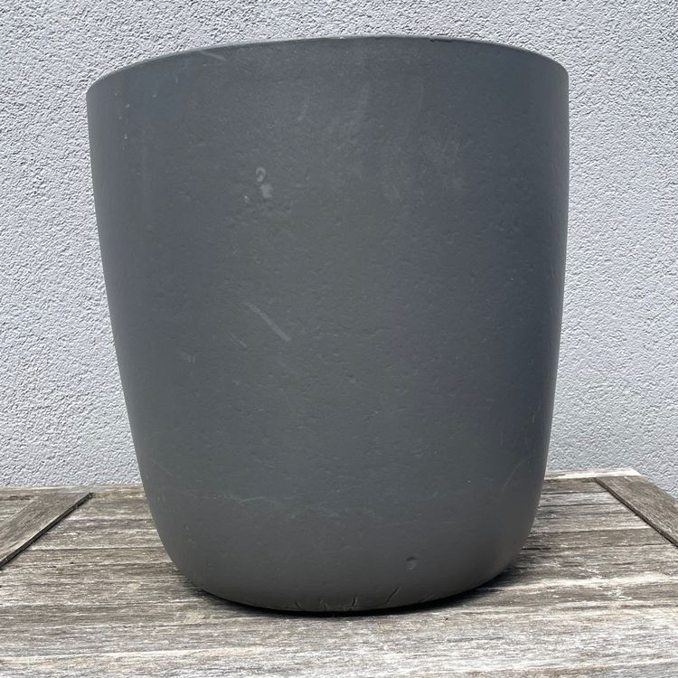 EDA Blumentopf Anthrazit Standard – Osaka Serie, Rund Ø 50 Cm, Mit Wasserspeicher, UV-beständig