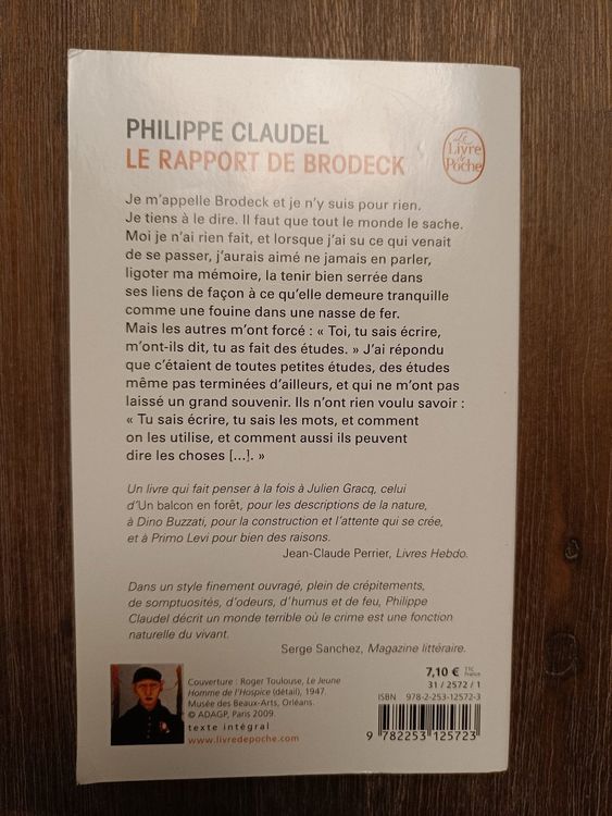 Fiche de lecture Le Rapport de Brodeck Philippe Claudel