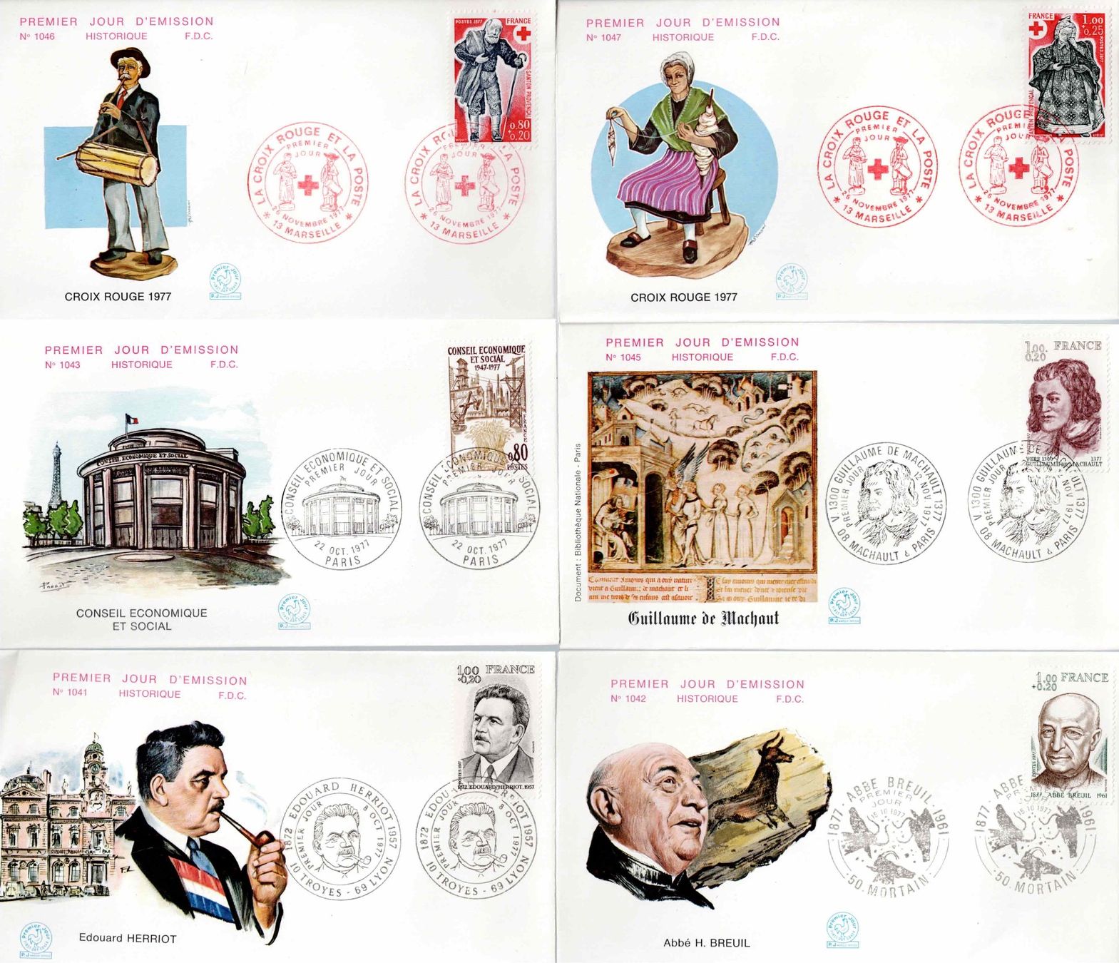 Tutti i francobolli: 6 Stück FDC Frankreich – Usato da Koblenz venduto da Markenhimmel