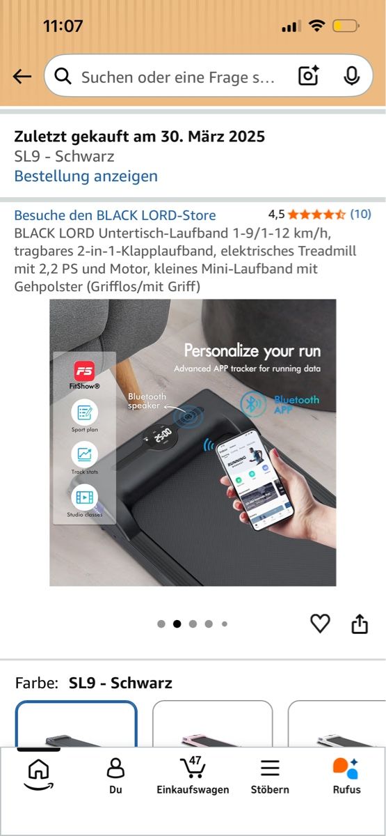 Hometrainer: Black Lord Walking Pad / Laufband – Usato da Wald ZH venduto da vivian__ 1