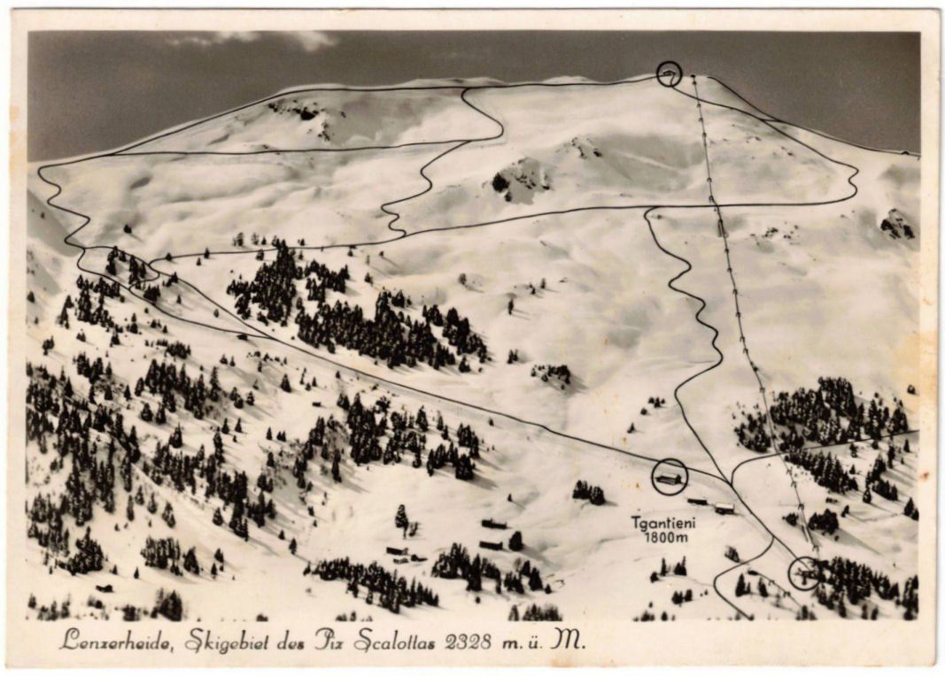 Cartoline postali: Lenzerheide - Pistenplan Piz Scalottas – Usato da Binningen venduto da Mountainrider