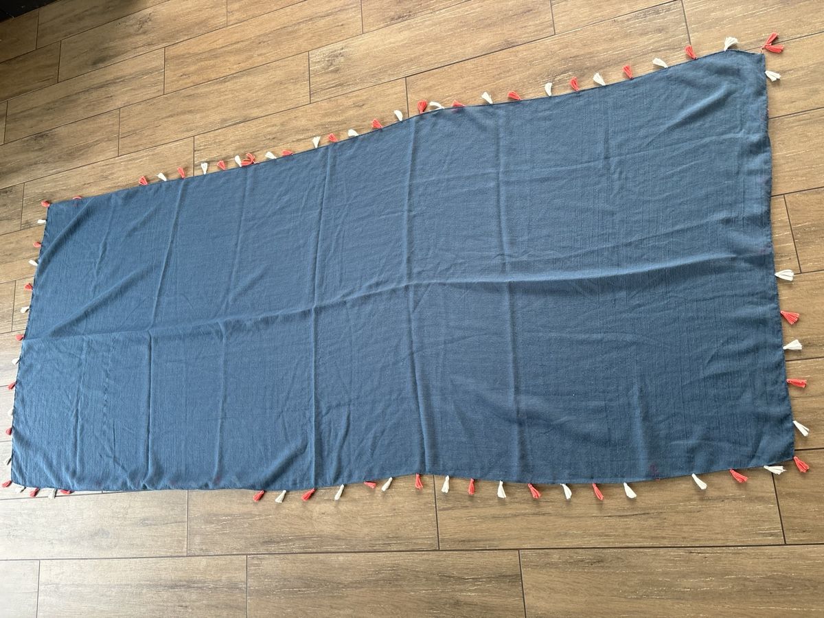 Foulard & Sciarpe: Made in Greece_Blue Scarf with Tassels – Usato da St-George venduto da elena27 1