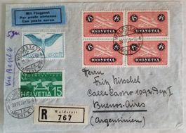 Jb31) 1939 Flugpostbrief nach Argentinien Markenwert 405.-