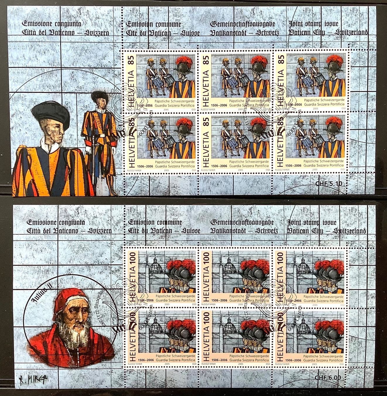 Tutti i francobolli: 2005 Schweiz - Schweizergarde Kleinbogen Satz ET – Nuovo (secondo la descrizione) da Liestal venduto da Pep3