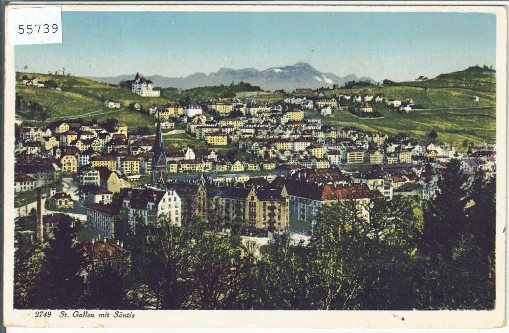 Cartoline postali: St. Gallen - Generalansicht - Litho – Usato da Ettingen venduto da Kartenplanet