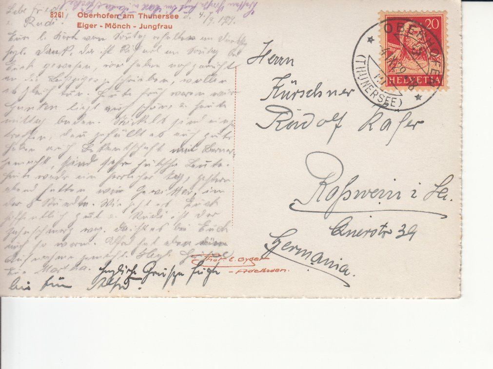 Cartes postales: Oberhofen 1929 – D'occasion à Bürglen TG par StampGraf 1