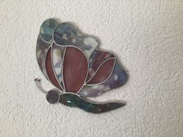 schmetterling, wanddeko, ca 20x20cm, tiffany