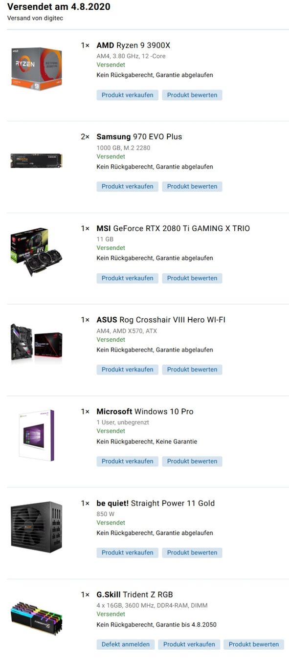 PCs: Gaming PC 4K gaming: Ryzen 9 3900X RTX 2080Ti - Top Zustand! – Gebraucht aus Horgen von kheldar3168 7