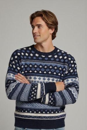 Scandia Wolle Fair Isle Pullover - Größe XXL - Hergestellt