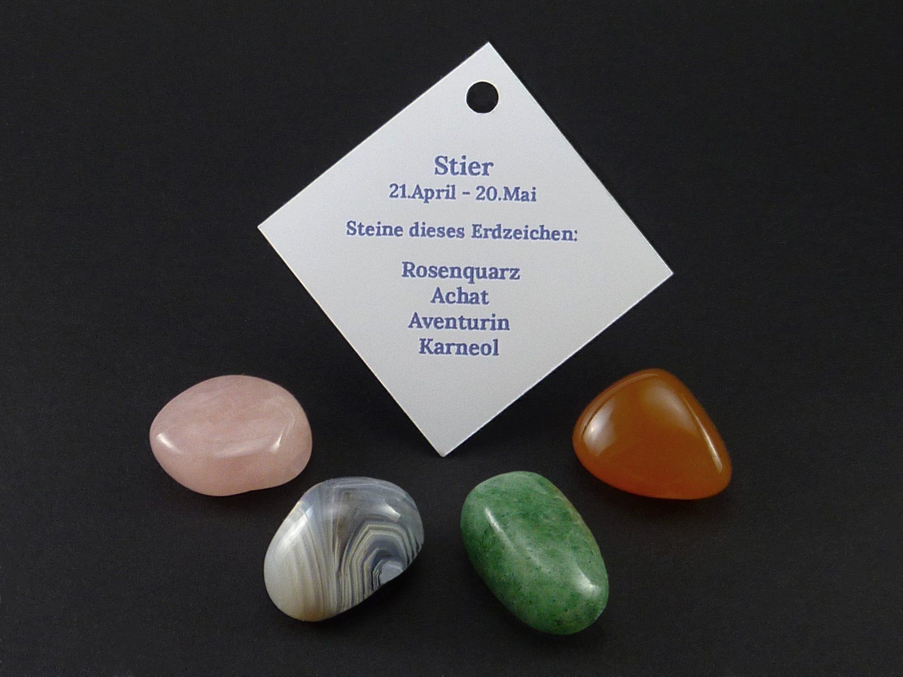 Minerali & Pietre curative: Sternzeichen Steine Stier/Taureau – Nuovo e nell'imballaggio originale da Meilen venduto da StoneGarden 1