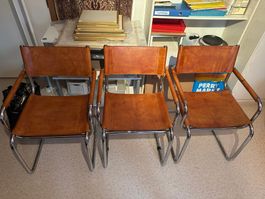 3 Jox Interni Freischwinger Leder Stühle Designklassiker