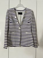 Wunderschöner taillierter Blazer blau/violett/ offwithe