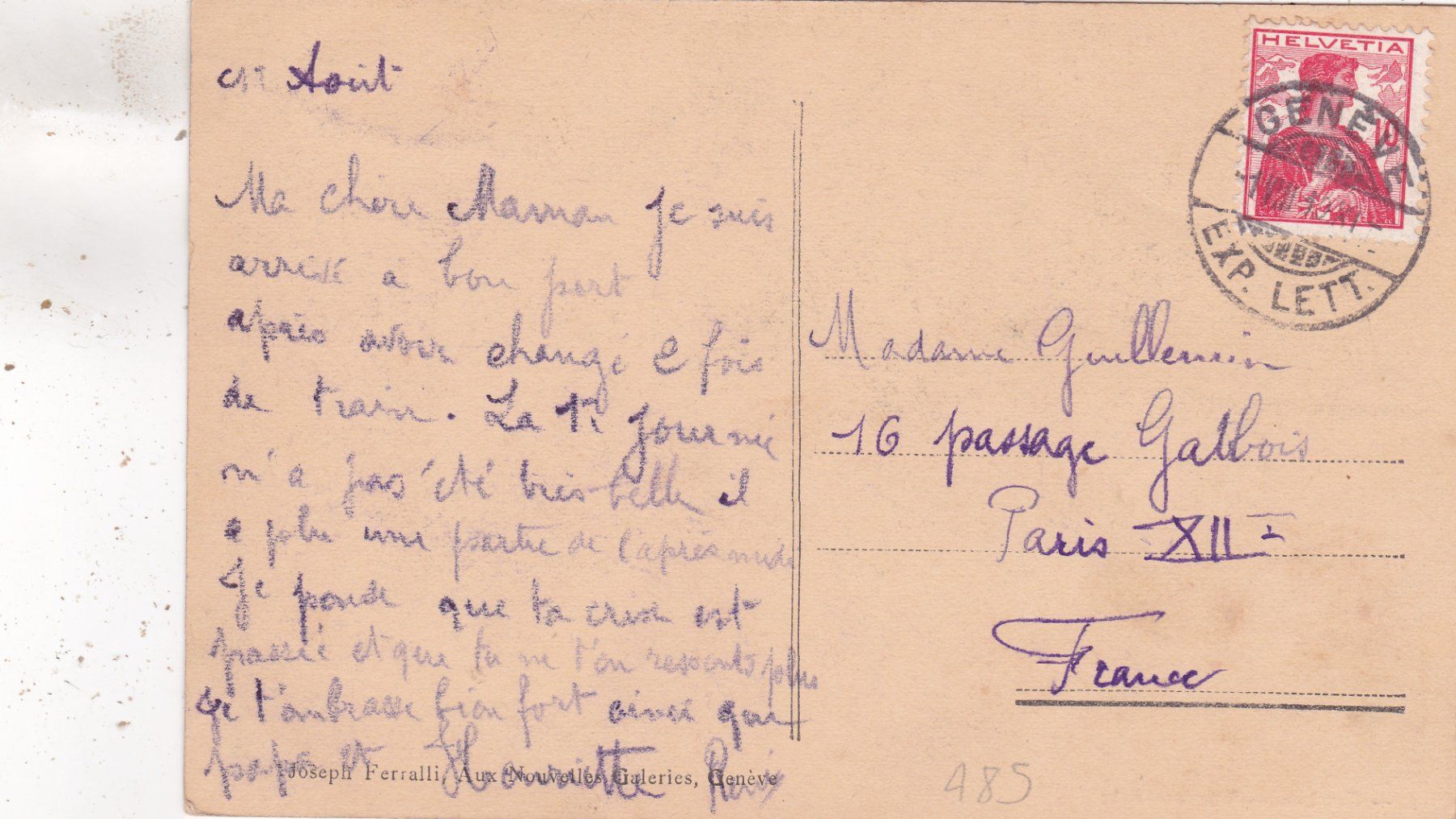 Cartoline postali: Genève 1910 – Usato da Herisau venduto da Lisegrat2008 1