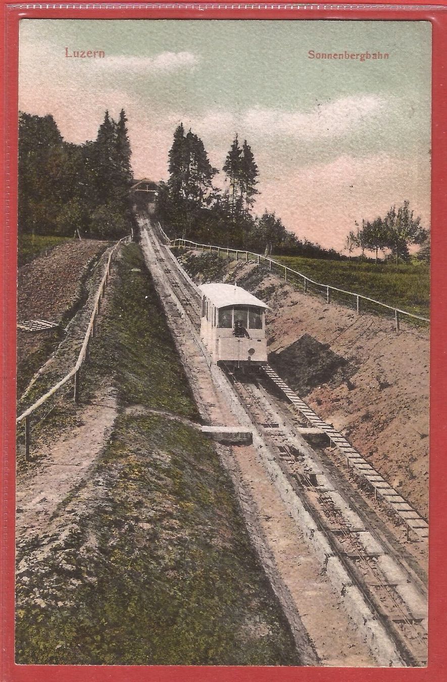 Cartoline postali: Sonnenbergbahn bei Kriens Luzern - 1907 – Usato da Fislisbach venduto da Porano