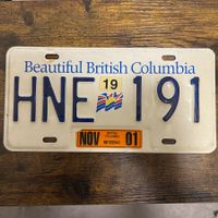 🇨🇦 Autoschild, British Columbia HNE-191 - Kanada 