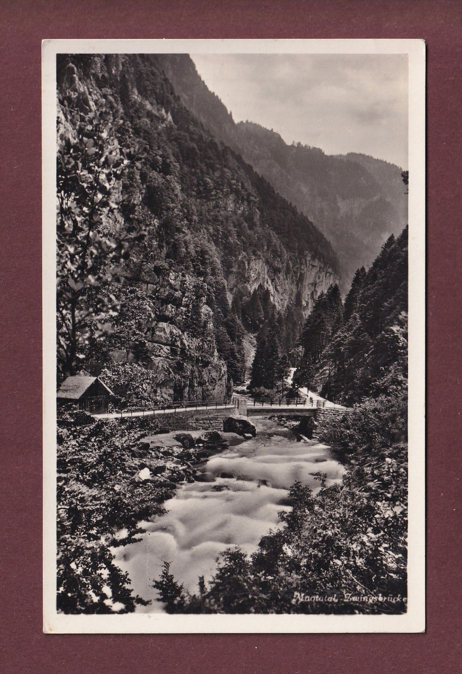Cartoline postali: MUOTATHAL - Zwingsbrücke - 1935 – Usato da Pully venduto da nicecards