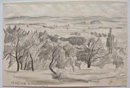 HANS WERTHNER – Bei Bamberg-Wildensorg, Zeichnung 1938