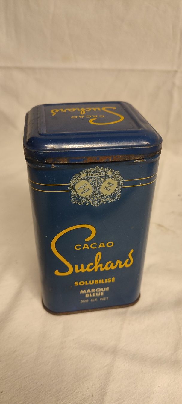 Suchard Dosen: Wunderschöne alte Blechdose von SUCHARD CACAO 16 cm – Gebraucht aus Gelterkinden von MYSTOREFORYOU4460 2