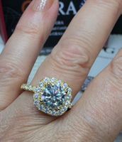 Bague argent avec diamant de moissanite de 2 ct certifié GRA