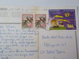 Asien, Jemen, 1 Karte mit Marke