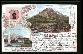 Litho Glarus, Hotel Glarnerhof, Volksgar