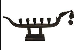 Antique bougeoir gondole en Bronze