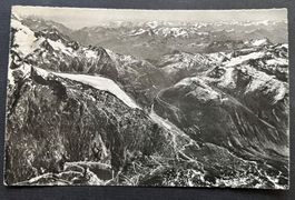 Swissair Luftbild: Grimselstrasse, Rhonegletscher, Furkastr
