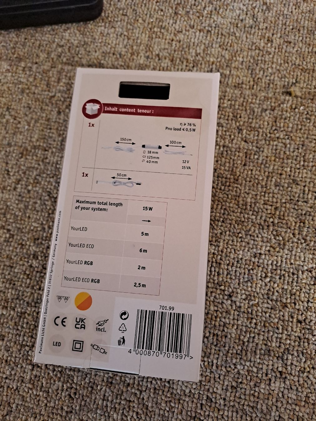 Stromzufuhr: YourLED Netzteil 15 Watt – Neu und originalverpackt aus Rothenburg von 123odermatt 1