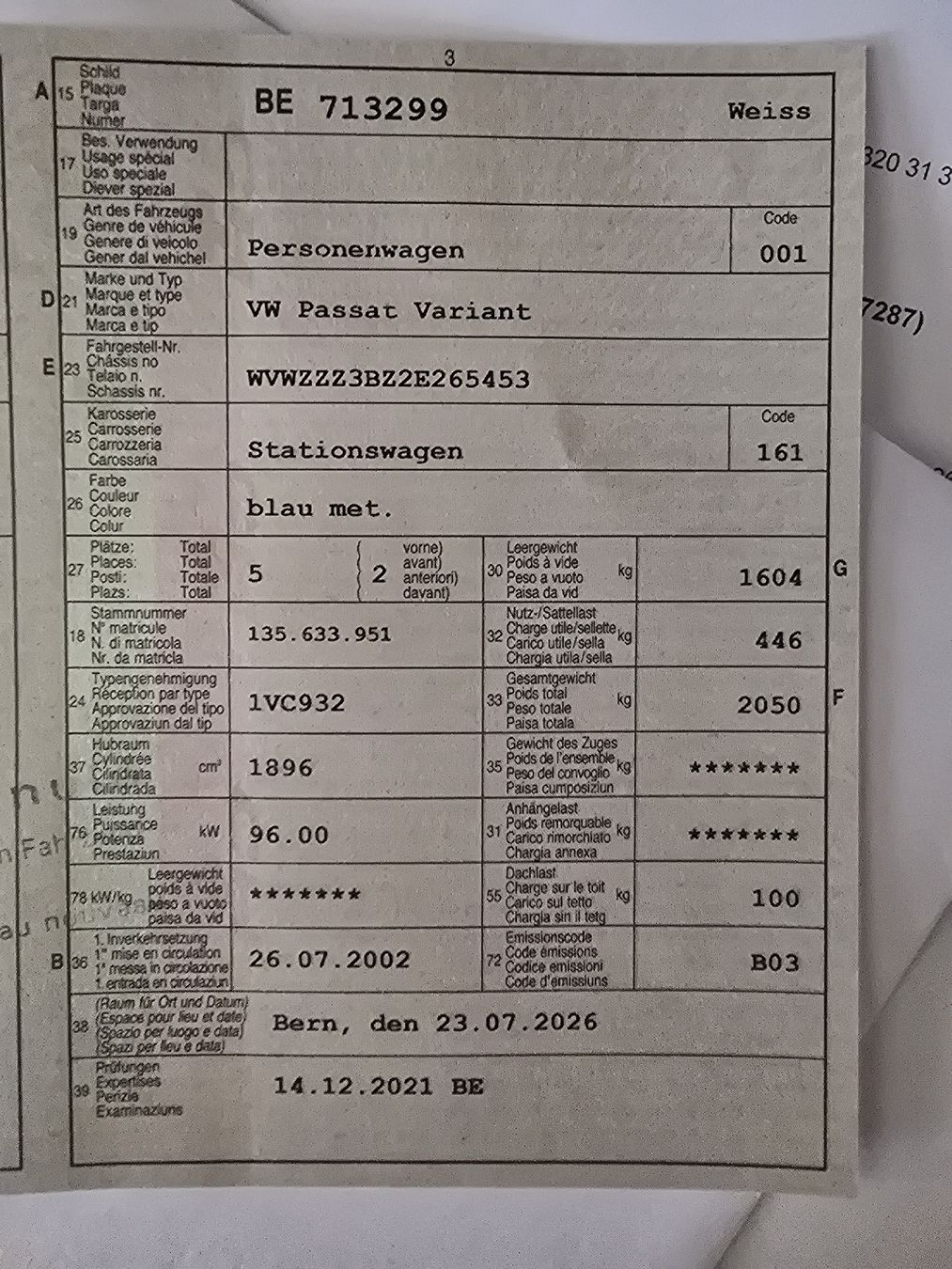 VW Automobili: VW Passat Variant 1.9 TDI Automat – Usato da Aarberg venduto da 2002stefan 5