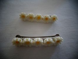 2 alte Haarspangen Gänseblümchen