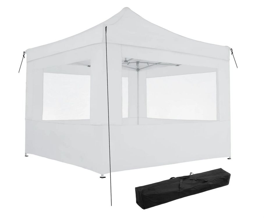 Faltbarer Garten Pavillon 3x3m mit 4 Seitenteilen weiss Kaufen auf