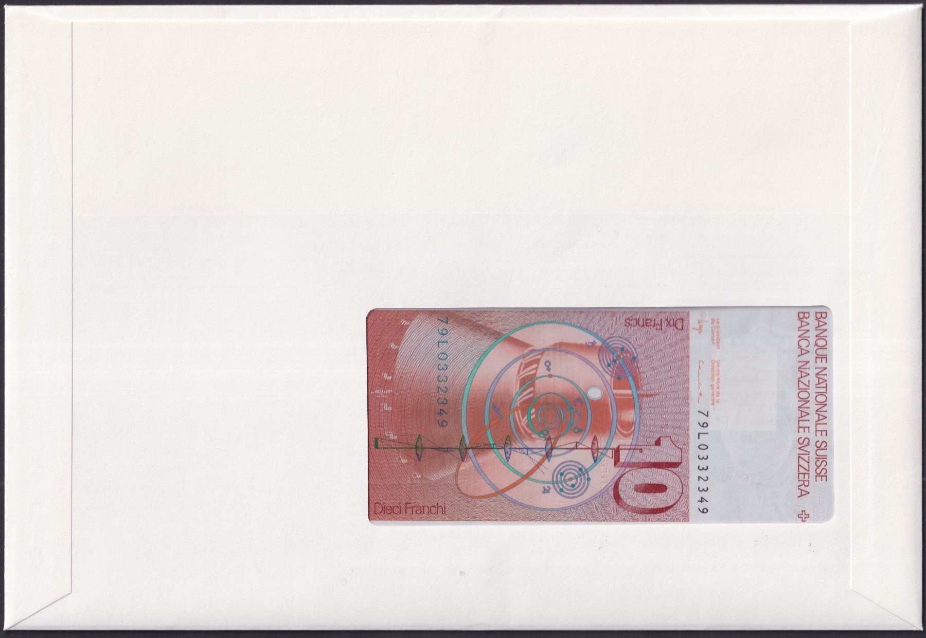 Banknoten: 1979, 10 Franken, Banknote "Leonhard Euler", bankfrisch ! – Gebraucht aus Sursee von Luzernerraute 3
