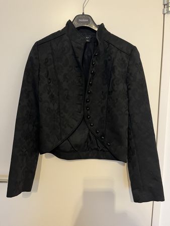 Schwarze H&M Samt Jacke, Grösse M
