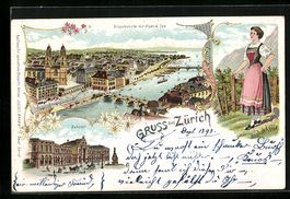 Litho Zürich, Bahnhof, Grossmünster mi